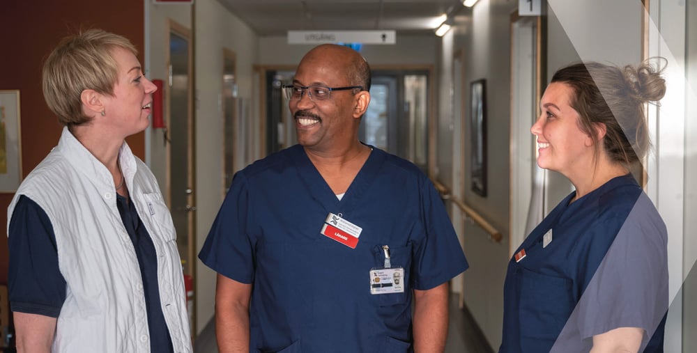 Elin Engström, arbetsterapeut, Mohamed Elghali, allmänspecialist
Nadja Kane, kurator