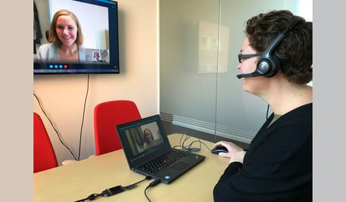 Distansmöte, digitala möten, videomöten, digitalt möte i Skype, hållbara möten, trafikantveckan, Thérése Siksjö, Camilla Hjelm