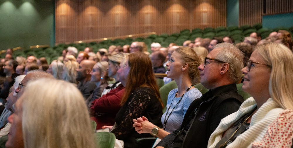 Publik under konferens.