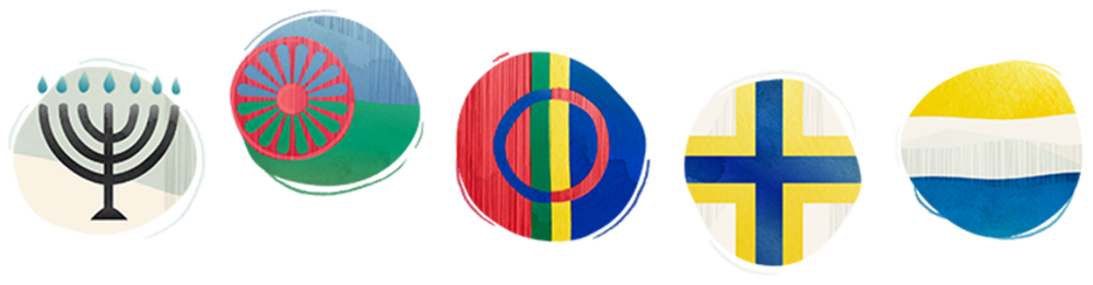 Illustrationer flaggor nationella minoriteter