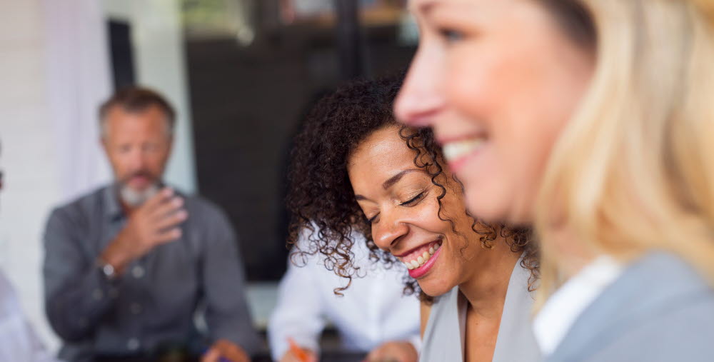 Vuxna personer i mötesrum.