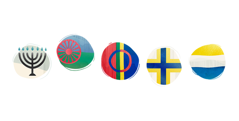 Illustrationer flaggor nationella minoriteter