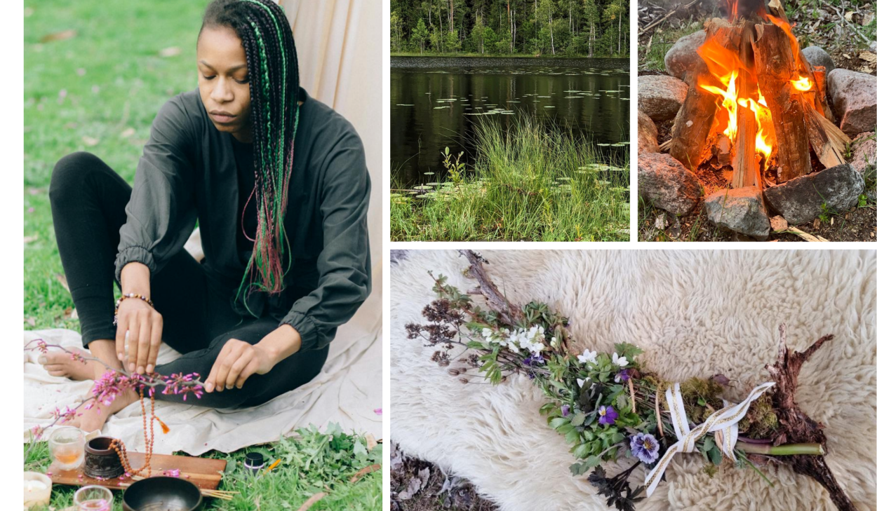 Kollage av fyra olika bilder